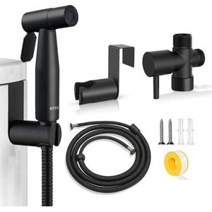 BOTC Bidet Handdouche - Shattaf - Bidet Sproeier - Bidetkraan - Zwart