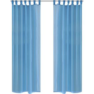 The Living Store Gordijn Turquoise 140x225cm - Tijdloos Design - Duurzaam - Incl - 2 gordijnen + 2 linten