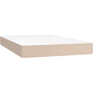 VidaXL Pocketveringmatras 120x200x20 cm Kunstleer Cappuccino