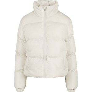 Urban Classics - Ladies Short Peached Puffer Jacket whitesand Gewatteerd jack - S - Creme