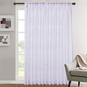 Extra Lange Sheer Plain Voile Gordijn Raampaneel - Sneeuwwit - 295x206cm raampaneel