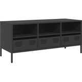 vidaXL - Tv-meubel - 101,5x39x43,5 - cm - koudgewalst - staal - zwart