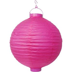Lampion roze met licht 20cm