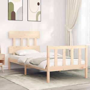 The Living Store Bed Massief Grenenhout - 195.5 x 80.5 x 81 cm - Multiplex Lattenbodem