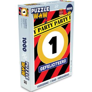 Puzzel Versiering - 1 jaar - Verjaardag - Legpuzzel - Puzzel 1000 stukjes volwassenen