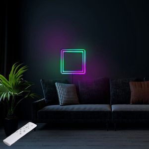 INOLEDS® - Vierkante Kubus Wandlamp - RGB - Cube Lamp - Inclusief Afstandsbediening -40 x 40cm