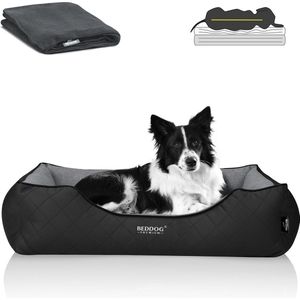 BedDog Premium Orthopedisch hondenbed WUFFI, hondensofa MEMORY FOAM, premium-stof, afneembare hoes, inclusief knuffeldeken