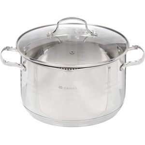 Daniks Tokio Roestvrijstalen kookpan, pastapan met zeefinzet, 18 cm, 3 liter, braadpan, soeppan, braadpan, zilver