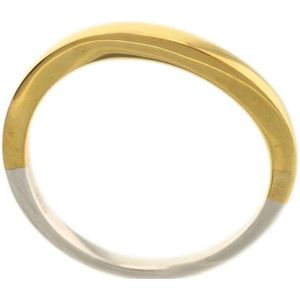 Behave Dames ring zilver met goud-kleur omtrek 55 mm ringmaat 17.00 mm / maat 53,5