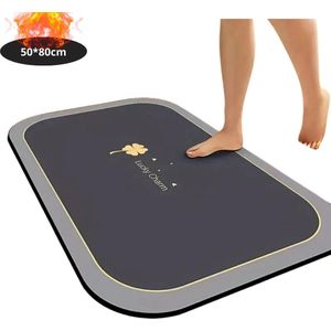 Livano Badmat - Douchemat - Antislip - Wc Mat - Toiletmat - Badkamermat - Donkergrijs - 50x80