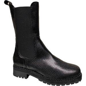 Tango Julie 8-M Print Leather Hich Black-kort laarsje zwart- chelseaboot MT 36