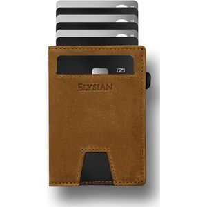 Elysian - Portefeuille Bruin - Pasjeshouder uitschuifbaar - 12 pasjes - Premium leer - RFID - Luxe cadeauverpakking