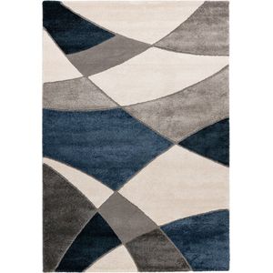 Flycarpets Livia Blauw / Navy Vloerkleed - Laagpolig Tapijt - Woonkamer - 160x230 cm