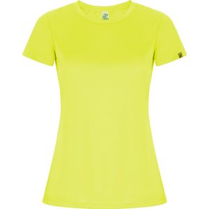 Fluorescent Geel dames sportshirt korte mouwen 'Imola' merk Roly maat S