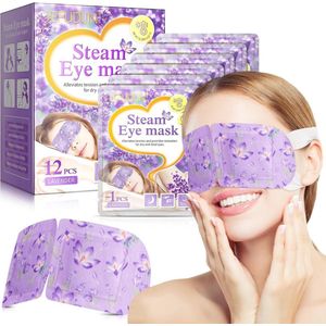 Zelfverwarmend Oogmasker voor Vermoeide Ogen - 12 Stuks, Ontspanning Met Lavendelgeur, Ideaal als Kerstcadeau