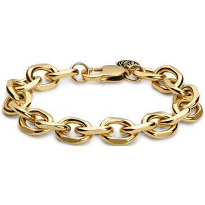 Lucleon - Heren - Roestvrij Staal Schakelarmband - Goudkleurig