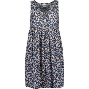 Blue Seven dames jurk - jurk dames mouwloos - blauw bloem - 184122 - maat 42