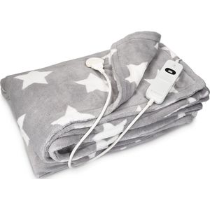 Navaris XXL warmtedeken voor 2 personen - Elektrische deken met 3 standen en timer - Bovendeken - 180 x 130 cm - Fluweelzacht - Wasbaar
