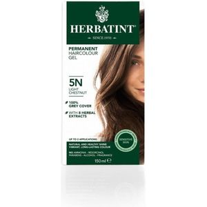 Herbatint 5N Licht Kastanje - Haarverf - Permanente vegan haarkleuring - 8 plantenextracten– 150 ml