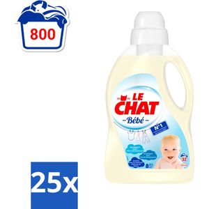 Le Chat Baby - Vloeibaar Wasmiddel - Witte en Gekleurde Was - Hypoallergeen Parfum - 32 Wasbeurten - Bulkverpakking - 25 stuks