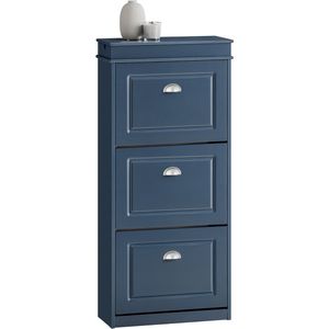 SoBuy FSR94-B Schoenenrek, schoenenopslag, ingangsmeubels, schoenenkast, schoenenkast met 3 kleppen, 1 lade en 1 haak