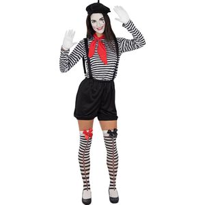 Funidelia | Mimekostuum Voor voor vrouwen  Clowns, Circus, Originele en Leuke - Kostuum voor Volwassenen Accessoire verkleedkleding en rekwisieten voor Halloween, carnaval & feesten - Maat M - L - Zwart