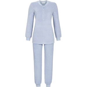 Badstof strepen pyjama blauw