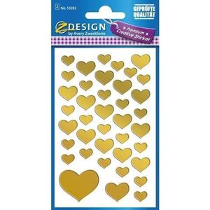 Avery Stickervel Hart Junior 7,6 X 12 Cm Papier Goud 78-delig