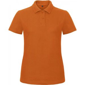 B&C Dames Oranje Polo REGULAR FIT Maat L 100 % Katoen