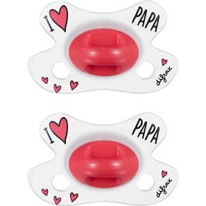 Difrax - Natural Fopspeen - Newborn - I Love Papa Speen - 2 st.