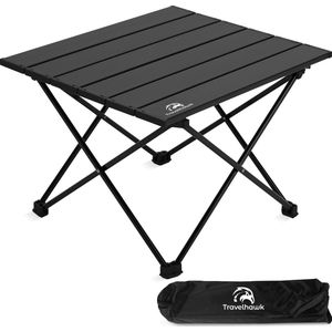 Travelhawk Campingtafel Inklapbaar - Campingtafel Opvouwbaar - Camping Tafel - campingtafel Lichtgewicht - Picknicktafel Kinderen - Zwart - 40x35x30cm - Small