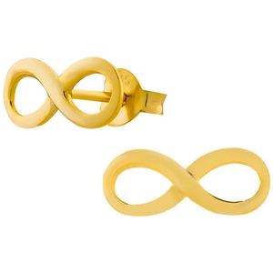 Zilveren oorbellen | Oorstekers | Gold plated oorstekers, infinity teken