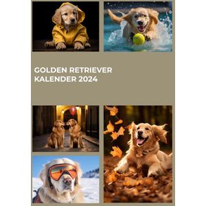 Golden Retriever Jaarkalender 2024 - Prachtige Afbeeldingen Elke Maand - Perfect Cadeau voor Hondenliefhebbers - Wandkalender