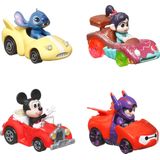 Hot Wheels RacerVerse - 4 metalen auto's met Disney bestuurder - Speelgoedvoertuig