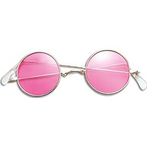 Hippie verkleed bril roze