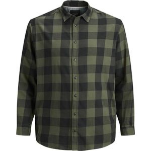 JACK&JONES PLUS JJEGINGHAM TWILL SHIRT NOOS PLS Heren Overhemd - Maat EU3XL US1XL