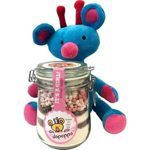 dapeppa It's a Girl koekjespot met knuffel Geschenkset