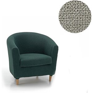 Belmarti® Fauteuilhoes Milan Rond - 70 tot 80cm breed - Lichtgrijs - Bi-stretch, Ademend katoen - Hoezen voor Kuipstoelen