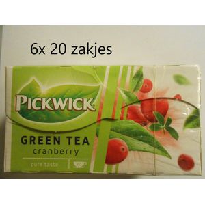 Pickwick - Groene thee Cranberry - multipak 6x 20 zakjes