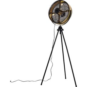 QAZQA kim - Vloerlamp | Staande Lamp - 4 lichts - Ø 68 cm - Zwart Goud - Woonkamer | Slaapkamer | Keuken