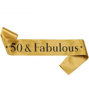 Sjerp 50 & Fabulous goud met zwarte tekst - 50 - sarah - abraham - sjerp - goud - verjaardag - fabulous