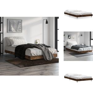 vidaXL Bedframe - Bedframes - Slaapkamermeubel - Slaapmeubel - Bedframe zonder matras hout gerookt eikenkleurig 90x190 cm