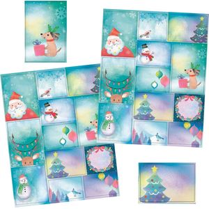 Stickers Kerst - 24 Grote Kerst Etiketten - Cadeaulabels Zelfklevend - Label Stickers Kerst - Kerststickers Vellen - Kerst Naam Stickers - Kerst Stickers Vellen - Kerst Stickers Cadeaus - Etiketten om op te Schrijven - Kerst Naam Stickers