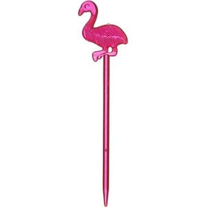 Flamingo cocktailprikkers 20 stuks 8 cm - Plastic kaasprikkertjes 8 cm