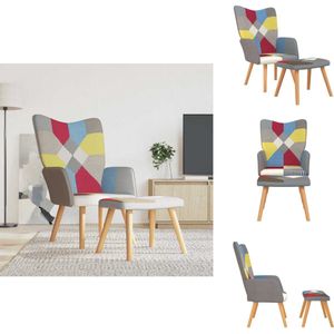 vidaXL Relaxstoel Met Voetenbank - Relaxstoelen Met Voetenbanken - Zetel Met Voetenbankje - Zetels Met Voetenbankjes - Relaxstoel met voetenbank patchwork stof