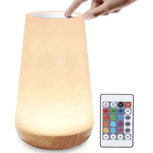 USB Oplaadbaar Nachtlampje – Touch Control & Afstandsbediening – 13 RGB Kleuren & Warm Wit – Dimbaar LED Tafellamp voor Baby’s, Kinderen en Volwassenen – Sfeerlamp – 15CM - IMENGINE