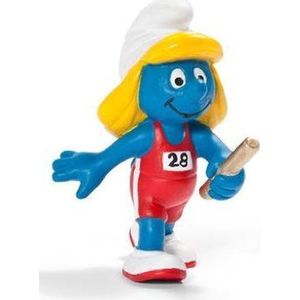De smurfen - Smurfin als estafetteloper - Atletiek - Schleich - Speelfiguurtje - 5cm
