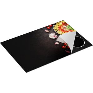 Chefcare Inductie Beschermer Spaghetti met Groentes en Wijn - 80x52 cm - Afdekplaat Inductie - Kookplaat Beschermer - Inductie Mat