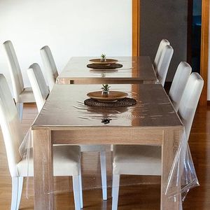 tafelkleed transparent - hoogwaardig tafelkleed gemakkelijk schoon te maken en afwasbaar 180 x 140 cm