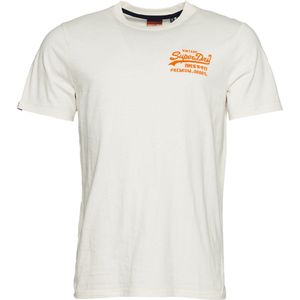 Superdry Vintage Vl Neon Tee Heren T-shirt - Wit - Maat L